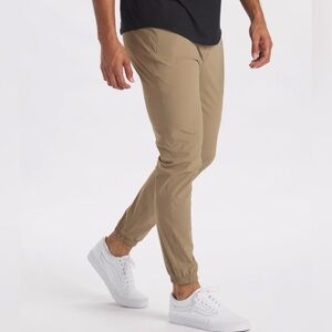 Balance Collection Pants Mens small Pull On Elastic Waist Tan Jogger Pockets